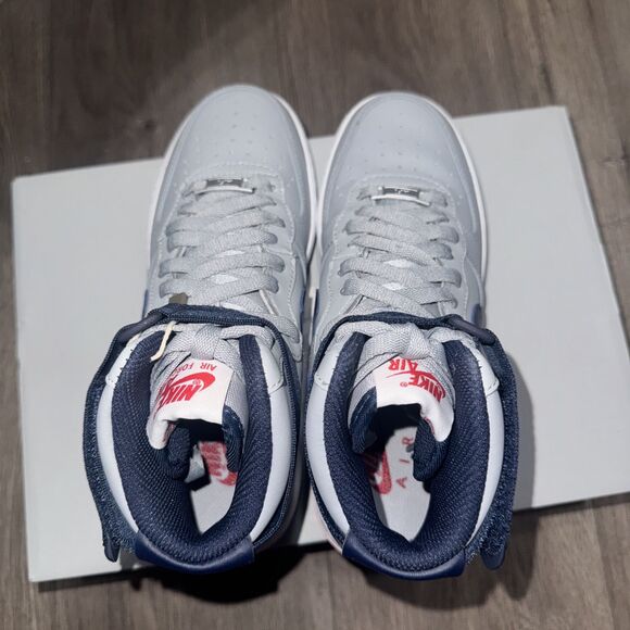 Nike Air Force 1 High New England Patriots Womens Size 6.5 Wolf Gray Navy - Picture 5 of 7